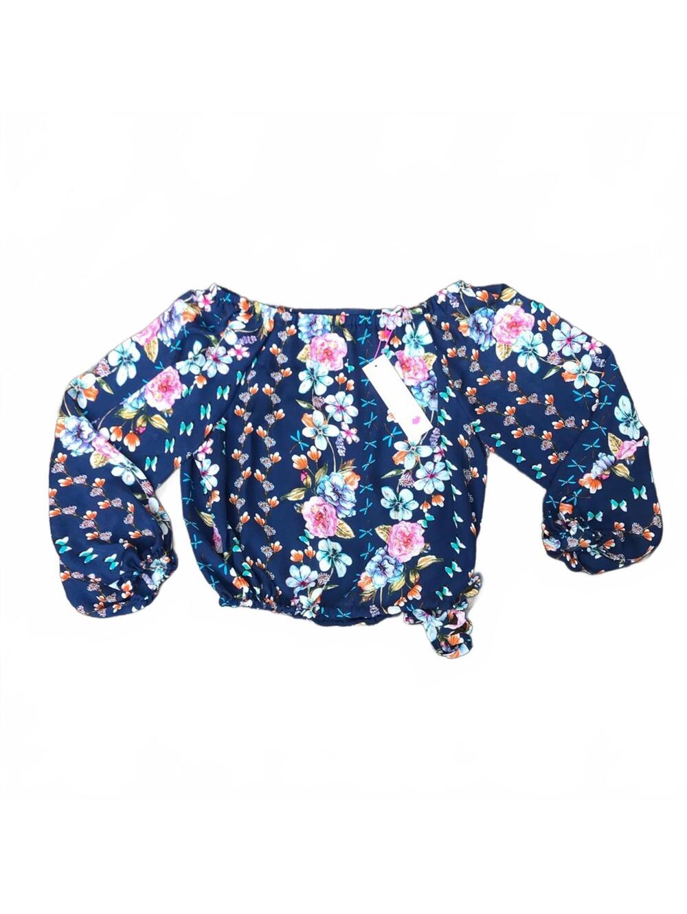 Parker Floral & Dragonfly Peasant Blouse | Oversized Size XS NEW NWT